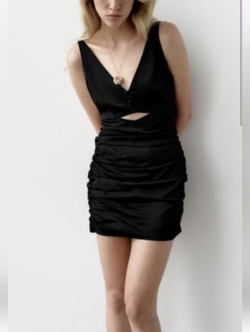 Zara Cutout Satin Mini Dress